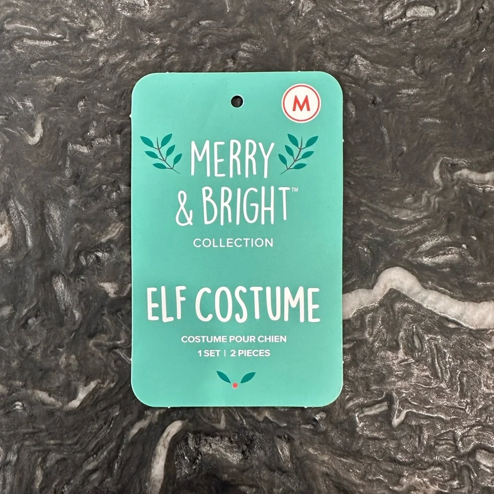 Elf Costume for Dog Merry & Bright Collection Medium Like New Never Worn